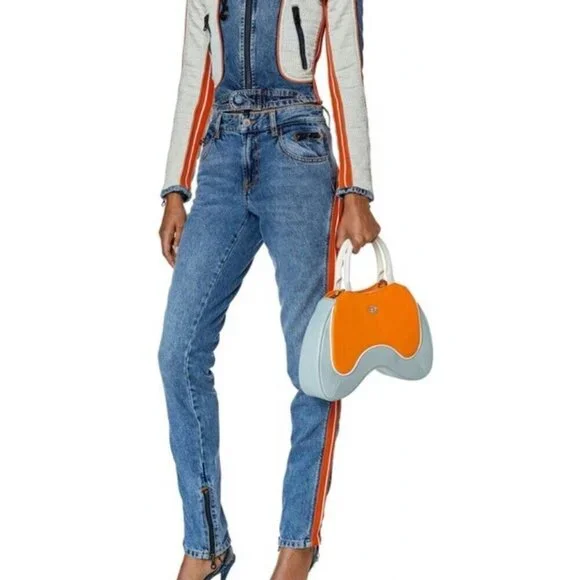 Diesel Orange Stripe Jeans - Picture 1 of 5